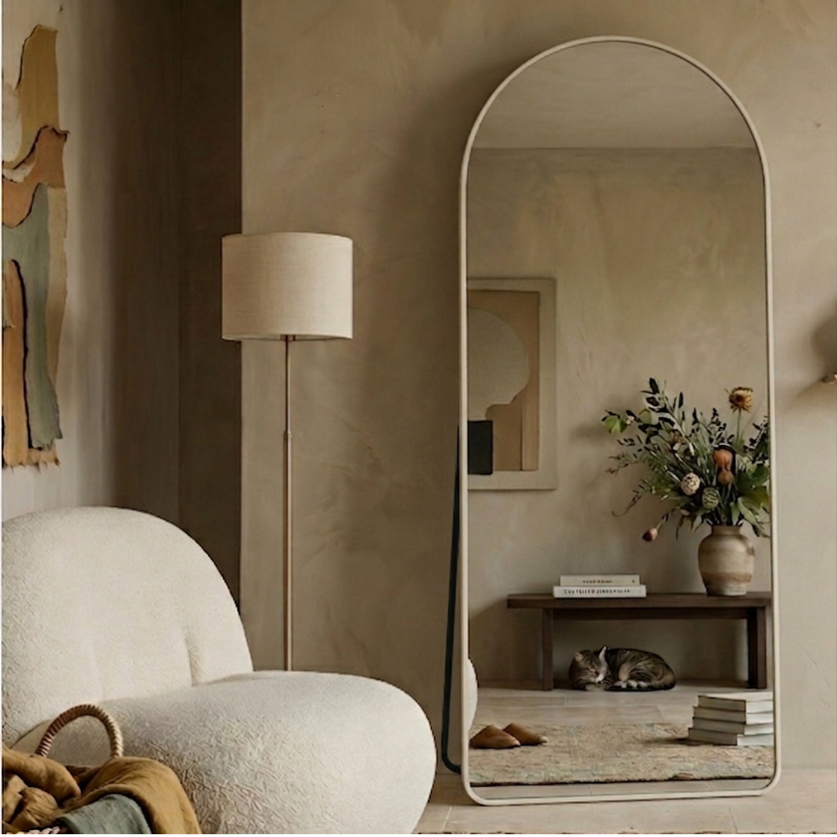 Espelho Decorativo Arcos Base Reta com Moldura 150x50cm