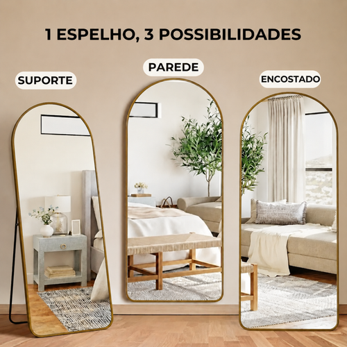 Espelho Decorativo Arcos com Moldura 150x60cm