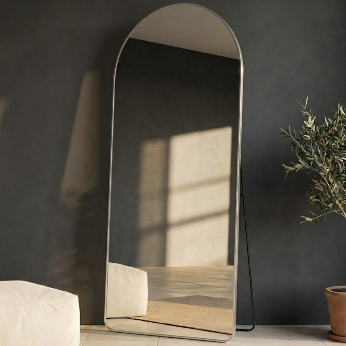 Espelho Decorativo Arcos Base Reta com Moldura 150x50cm