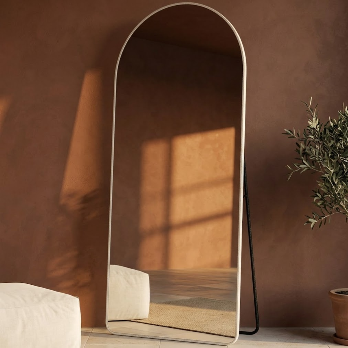 Espelho Decorativo Arcos Base Reta com Moldura 150x50cm