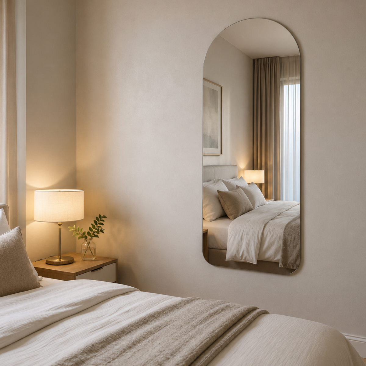 Espelho Decorativo Arcos 90x60 cm Lapidado Lopazzi Sem Moldura