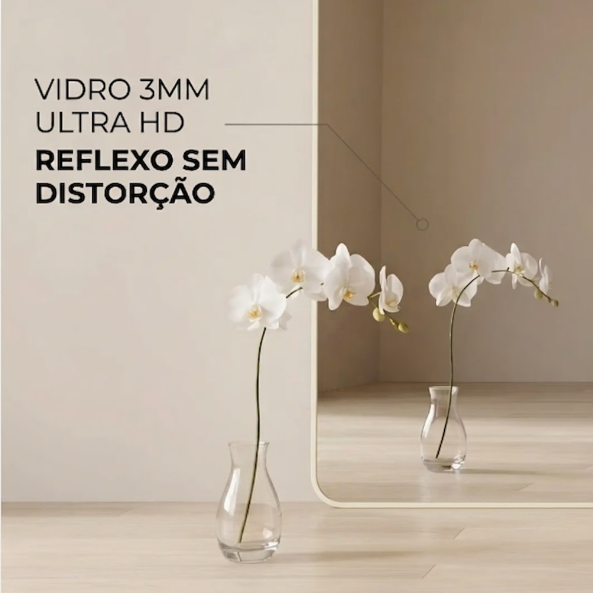 Espelho Decorativo Arcos Base Reta com Moldura 150x50cm
