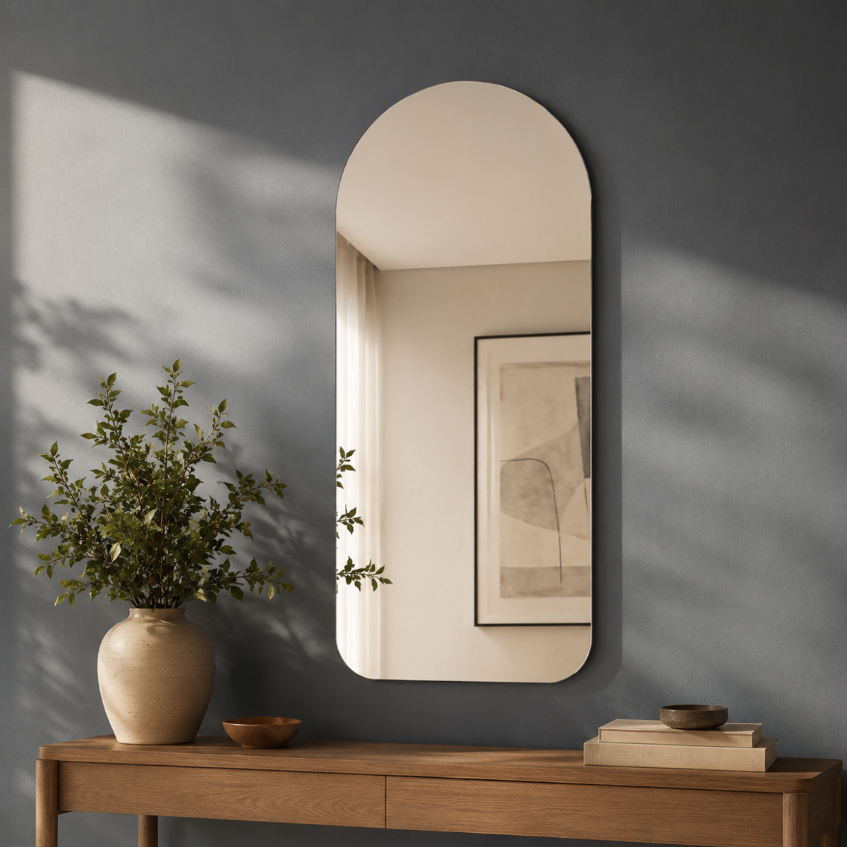 Espelho Decorativo Arcos 90x60 cm Lapidado Lopazzi Sem Moldura