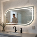 Espelho Polido Vitta 110x50cm Com 3 Tonalidades de Led Jateado (Quente, Neutro e Frio)