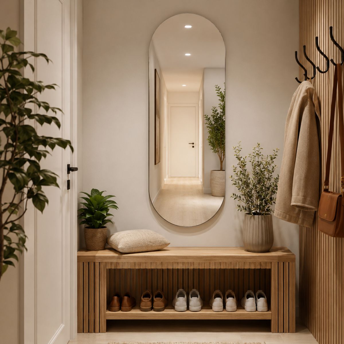 Espelho Decorativo Oval 110x50 cm Lapidado Lopazzi Sem Moldura