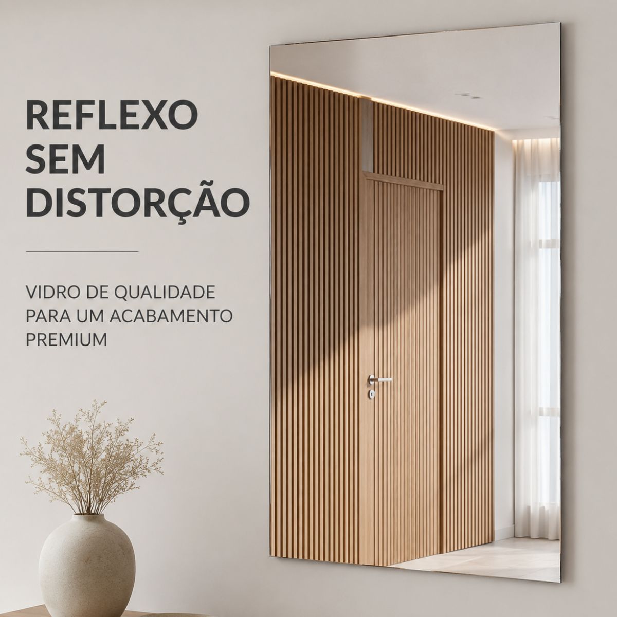 Espelho Retangular Clássico 70x50 Lapidado Sem Moldura Decorativo