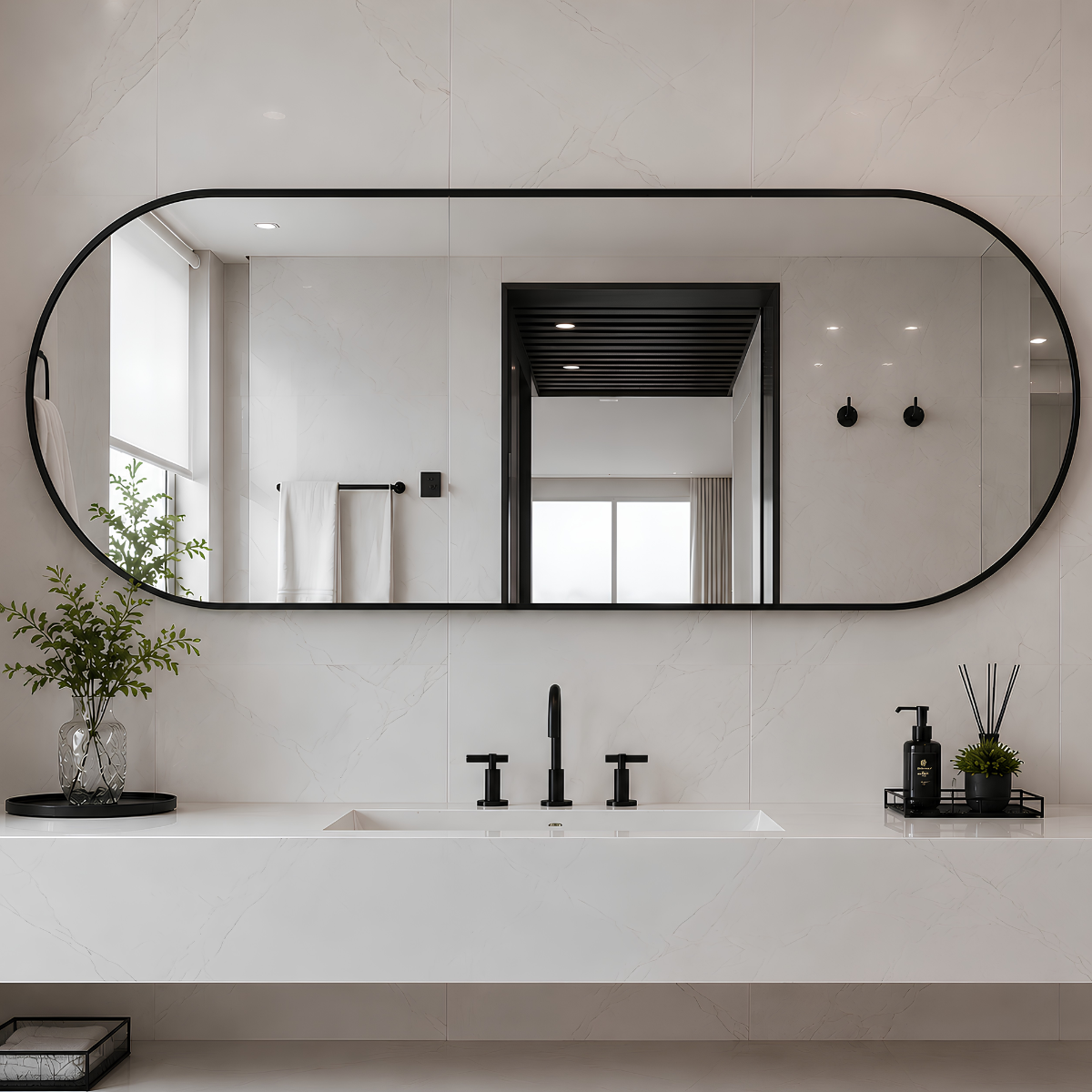 Espelho Decorativo Oval com Moldura 170x70cm