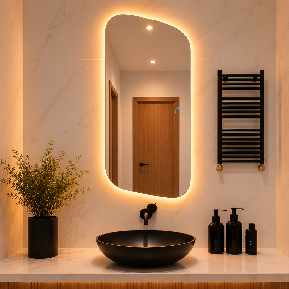 Espelho Vitta Polido 90x40cm com 3 Tonalidades de Led (Quente, Neutro e Frio)