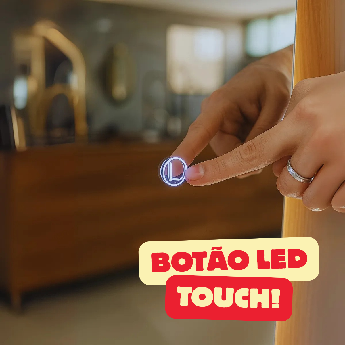 Espelho Polido Vitta 110x50cm Com 3 Tonalidades de Led Jateado (Quente, Neutro e Frio)