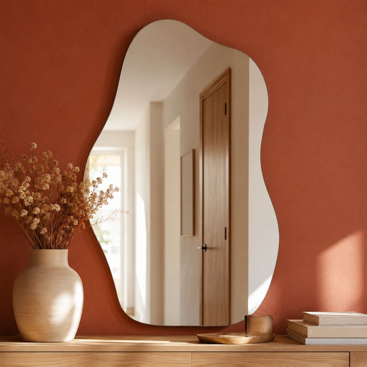 Espelho Orgânico Decorativo 70x50 Lapidado Sem Moldura Luxo