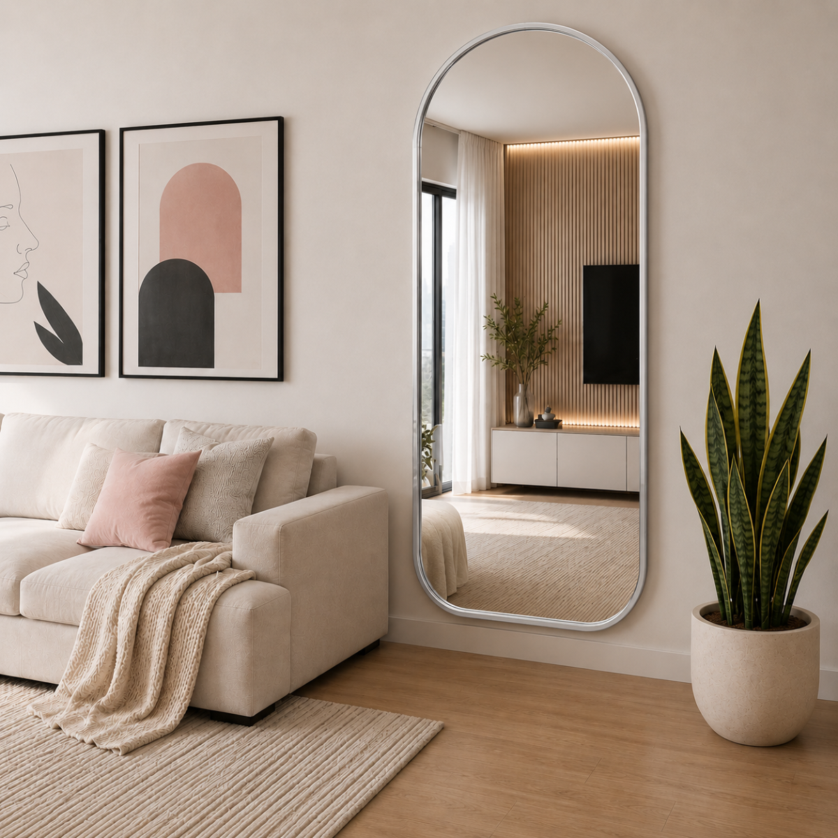 Espelho Decorativo Arcos com Moldura 110x50cm