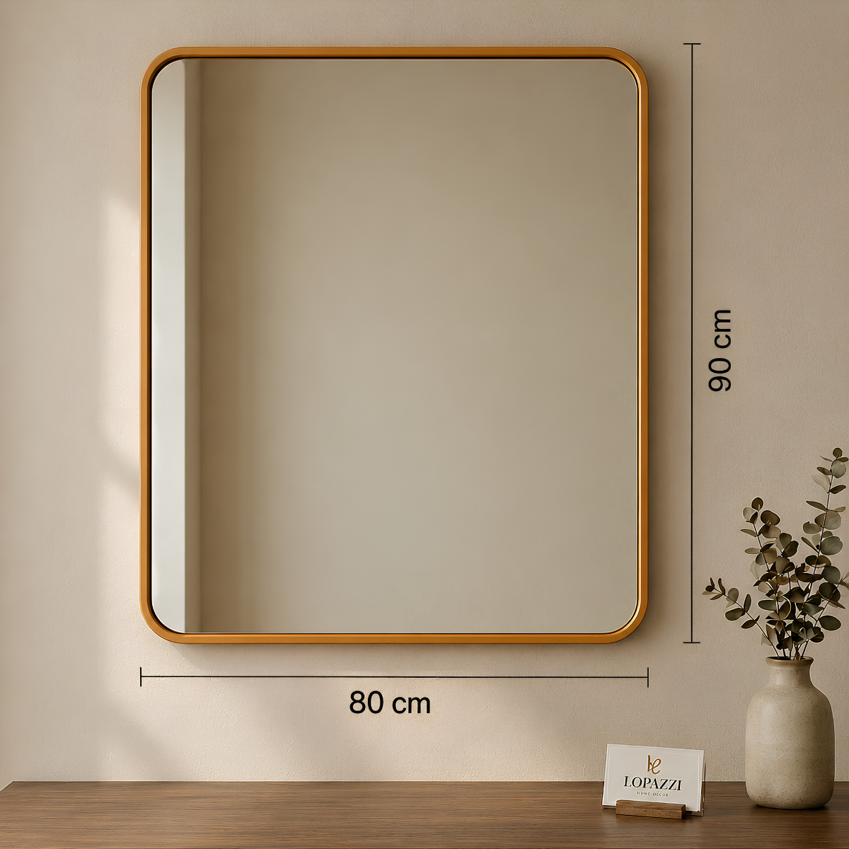 Espelho Decorativo Retangular de Moldura 90x80cm