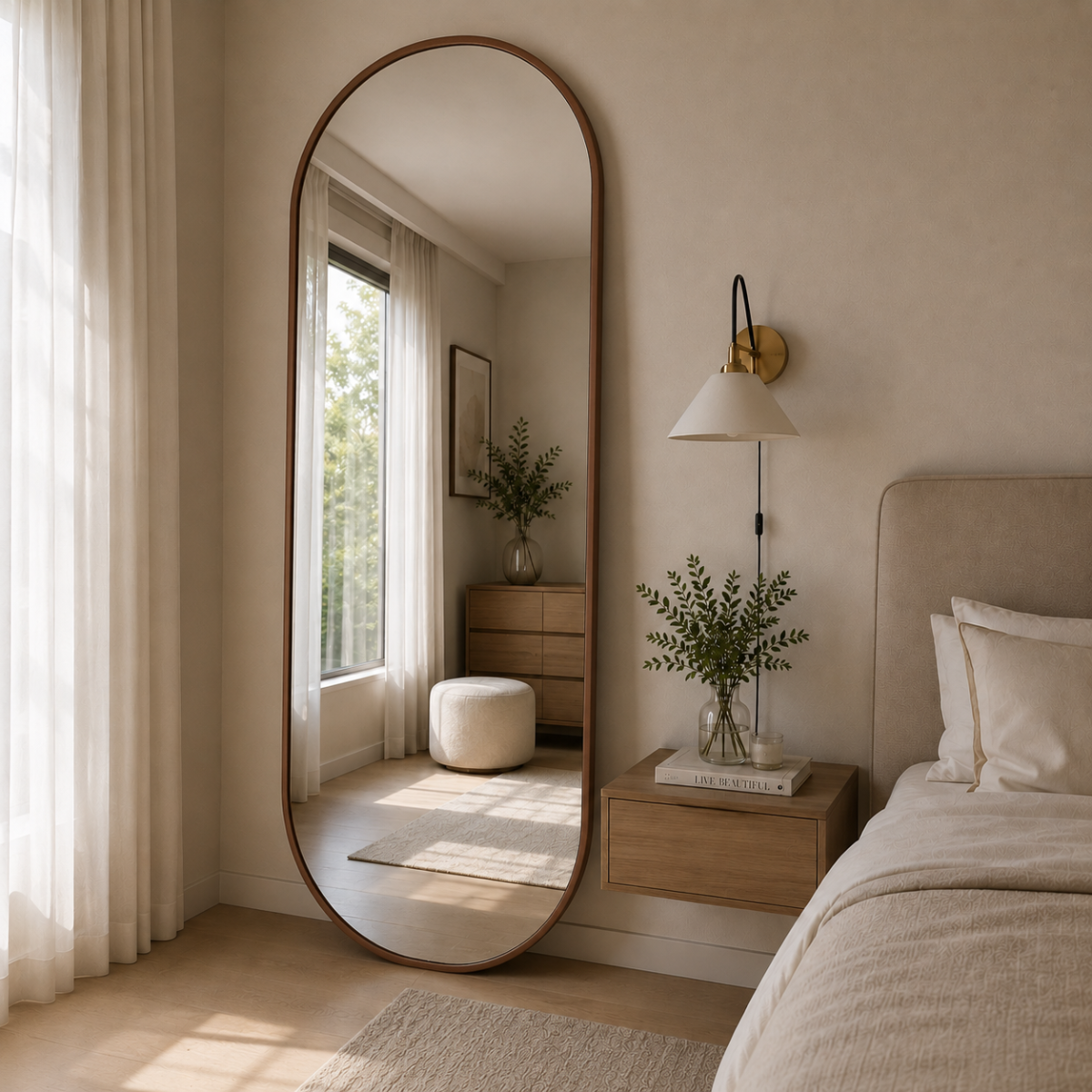 Espelho Decorativo Oval com Moldura 170x70cm
