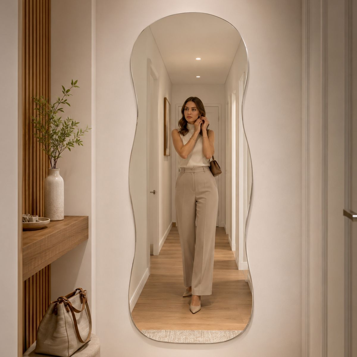 Espelho Decorativo Aura 110x50 cm Lapidado Lopazzi Sem Moldura