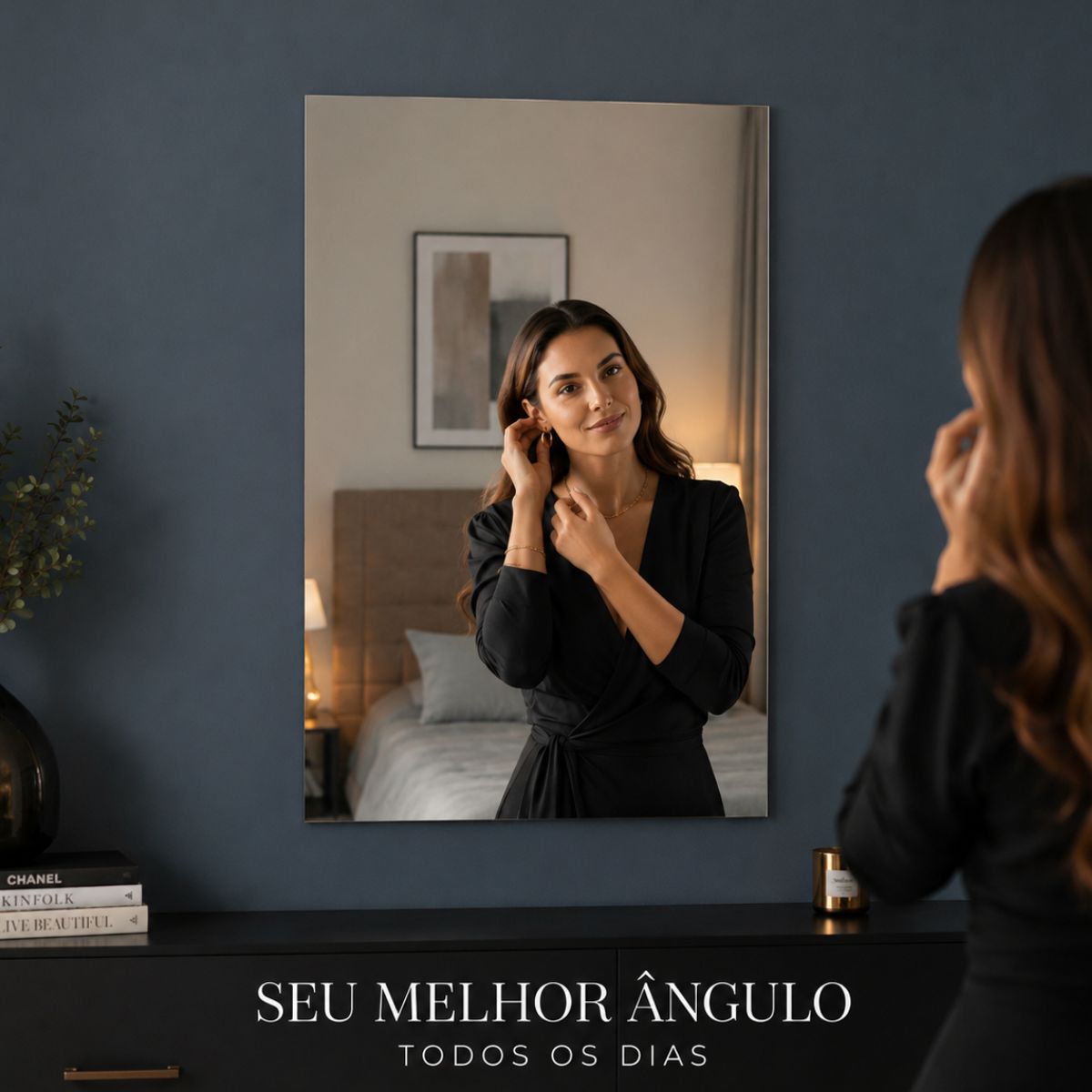 Espelho Retangular Clássico 90x40 Lapidado Sem Moldura Decorativo
