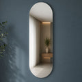Espelho Decorativo Oval 80x50 cm Lapidado Lopazzi Sem Moldura