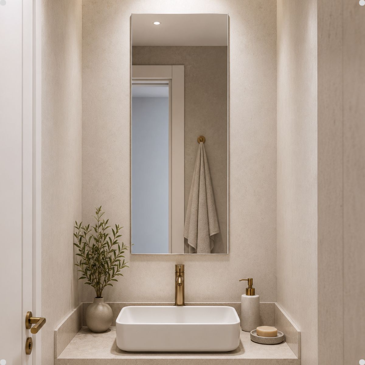 Espelho Decorativo Retangular 70x30 cm Lapidado Lopazzi Sem Moldura