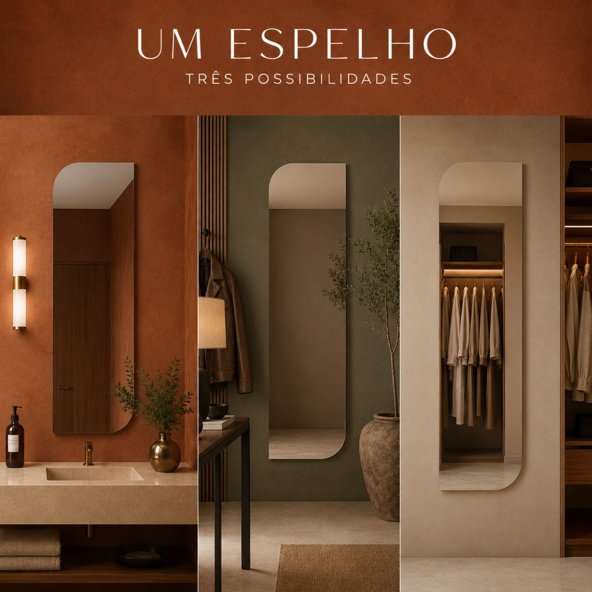 Espelho Decorativo Vitta 90x60 cm Lapidado Lopazzi Sem Moldura