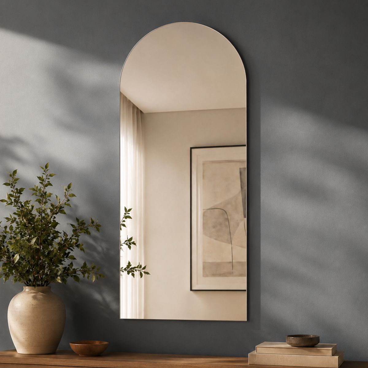 Espelho Decorativo Arcos 90x60 cm Lapidado Lopazzi Sem Moldura