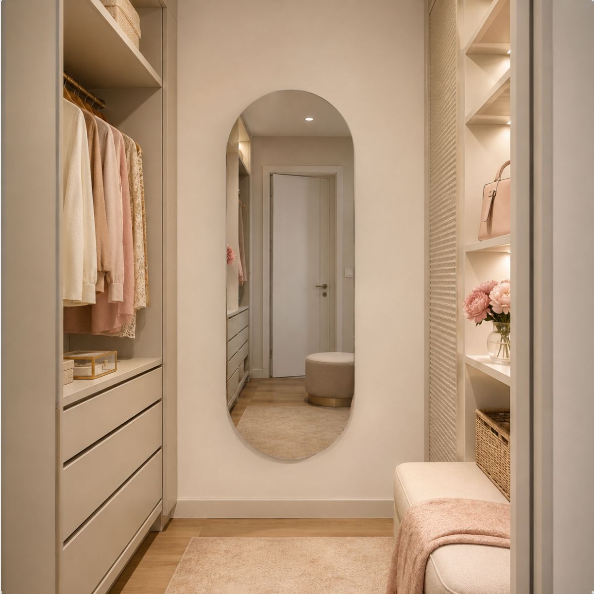 Espelho Decorativo Oval 80x50 cm Lapidado Lopazzi Sem Moldura