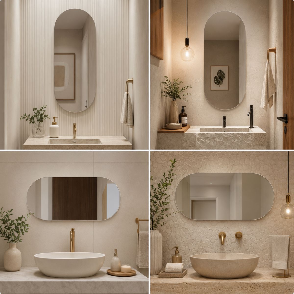 Espelho Decorativo Oval 70x50 cm Lapidado Lopazzi Sem Moldura