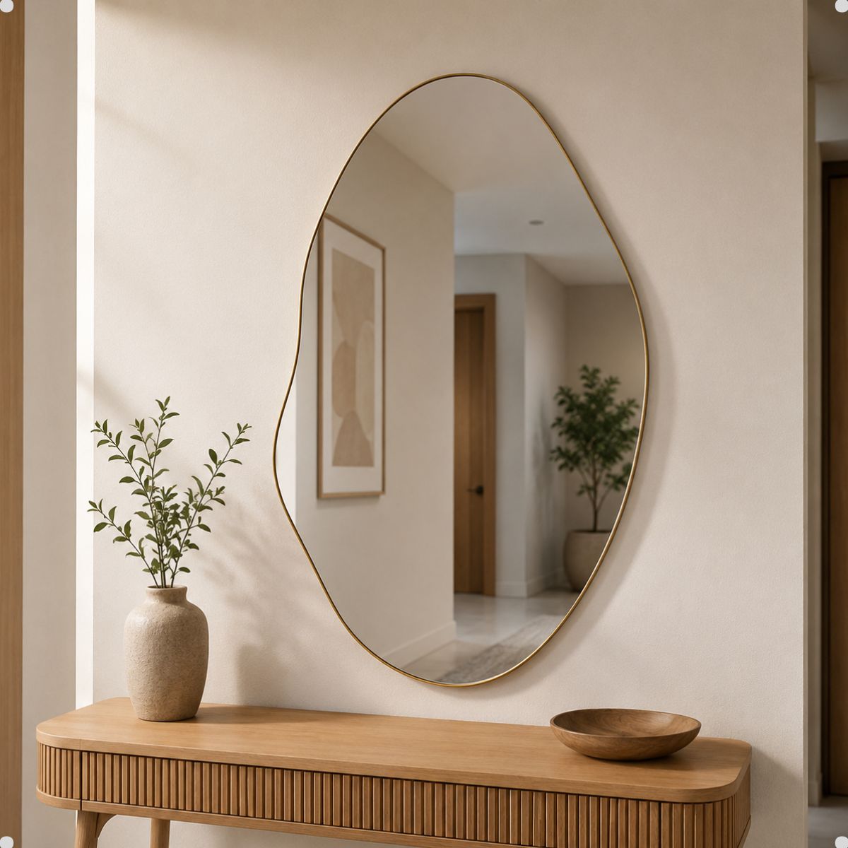 Espelho Decorativo Orgânico 70x50 Lapidado Sem Moldura
